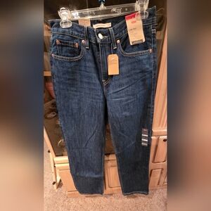 Levi's Dark Blue Low Pro Straight Jeans for Women